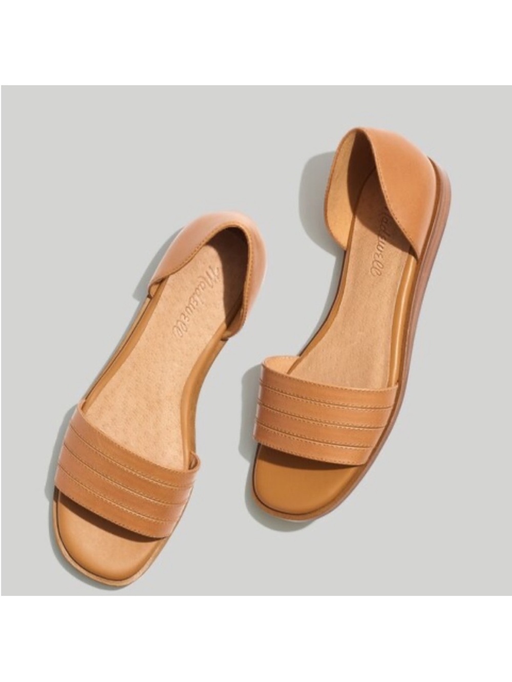 Madewell Nelda Tan Women's D'Orsay Sandals Flats